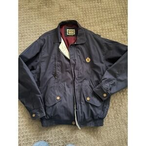 Vintage Men's Hunting Horn Classics Navy  Bomber style Zip Up Jacket - Size M